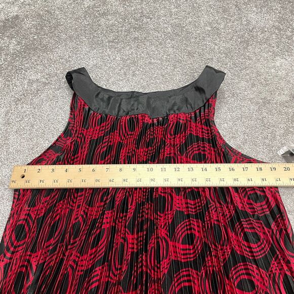 Voir Limited Collection Pleated Dress Womens 18 Red Black Geometric Halter NWT - Picture 9 of 12